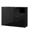 101cm Hohe Design Kommode In Schwarz Mit Glas – Lavencia 19