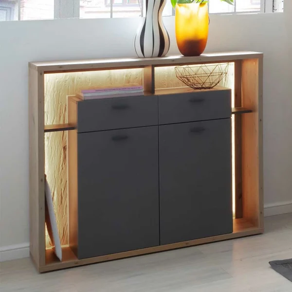 115x108x40 Design Highboard In Eiche Optik – Dalavera 3