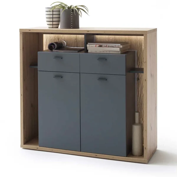115x108x40 Design Highboard In Eiche Optik – Dalavera 4