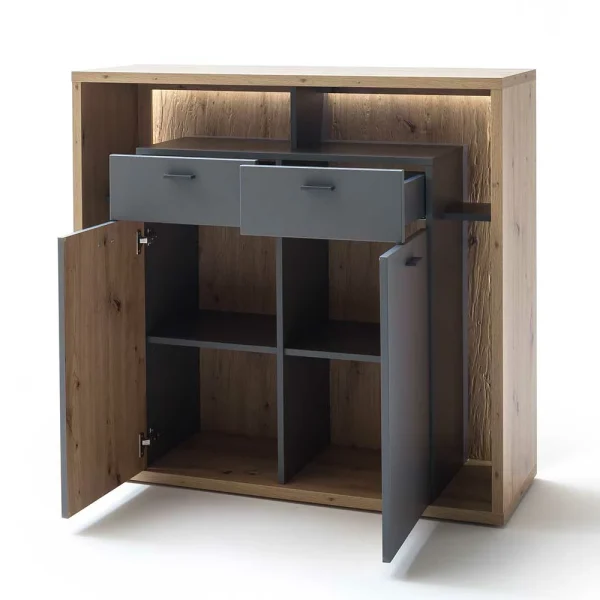 115x108x40 Design Highboard In Eiche Optik – Dalavera 5