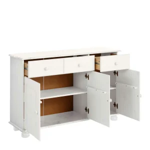 118x76x35 Kiefer Kombi-Kommode In Weiß – Oncerta 11