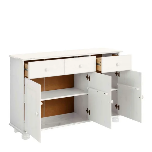 118x76x35 Kiefer Kombi-Kommode In Weiß – Oncerta 4