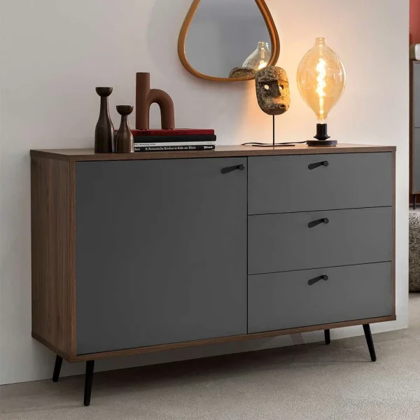 118x76x40 Skandi Kombi-Kommode In Grau – Nuies 3