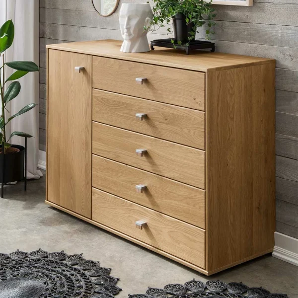 120cm Kombi Kommode Aus Eiche Massivholz – Emdsiva 3