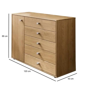 120cm Kombi Kommode Aus Eiche Massivholz – Emdsiva 15