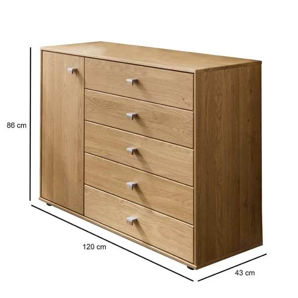 120cm Kombi Kommode Aus Eiche Massivholz – Emdsiva 6