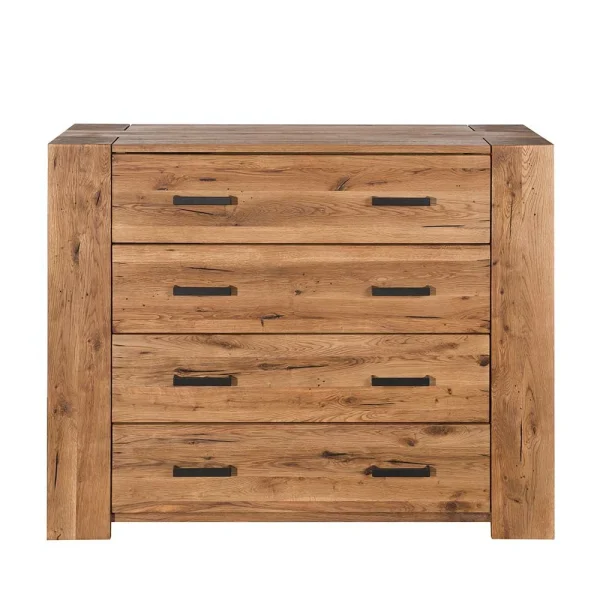 120×100 Eiche Kommode Mit Metallgriffen – Latinossa 1