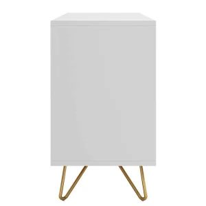 120x70x40 Weiße Kommode Mit Metallfüßen In Gold – Pestrov 12