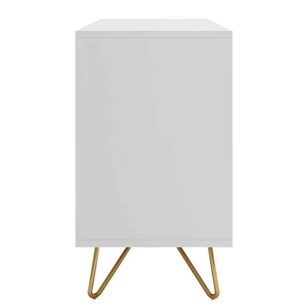 120x70x40 Weiße Kommode Mit Metallfüßen In Gold – Pestrov 4