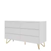 120x70x40 Weiße Kommode Mit Metallfüßen In Gold – Pestrov 20