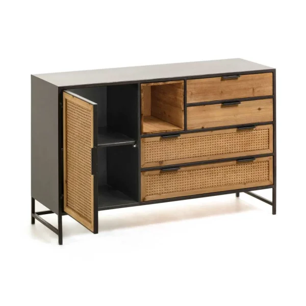 120x75x40 Design Kommode Mit Rattan Front – Nairos 4