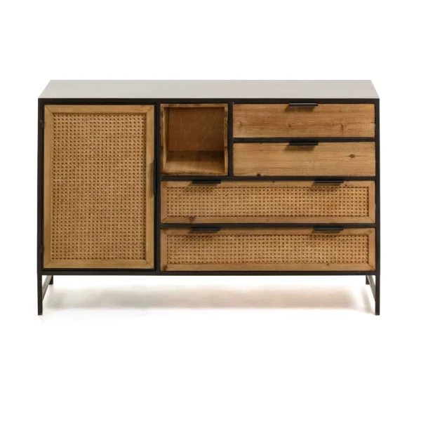 120x75x40 Design Kommode Mit Rattan Front – Nairos 5