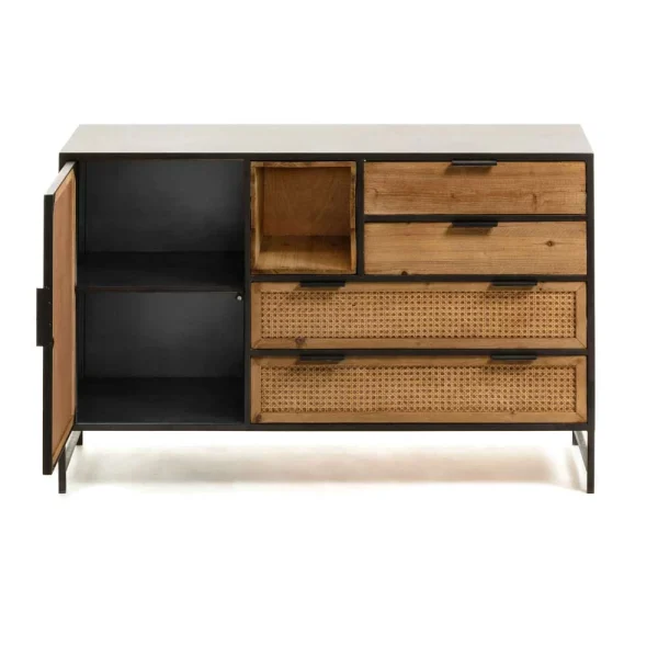 120x75x40 Design Kommode Mit Rattan Front – Nairos 6