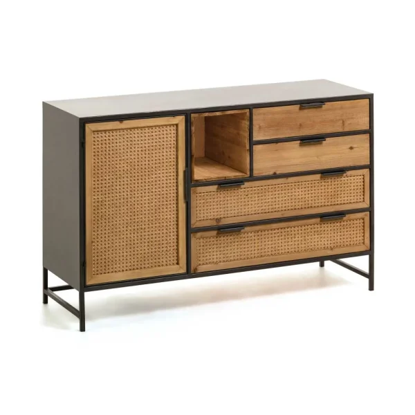 120x75x40 Design Kommode Mit Rattan Front – Nairos 1