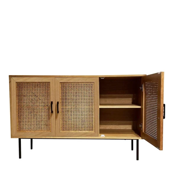 120x76x39 3-türige Kommode Mit Wiener Geflecht – Esholda 7