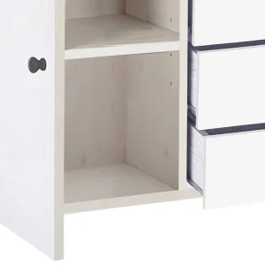 120x78x35 Kombi Kommode In Weiß Mit Schwarz – Nokios 18