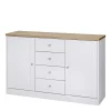 120x80x35 Kommode In Weiß Mit Sonoma Eiche – Nudion I 22