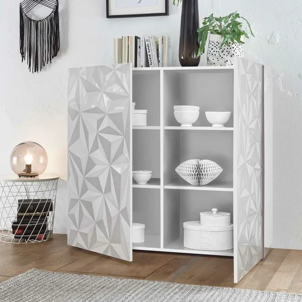 121x111x42 Schrank In Weiß Hochglänzend – Vovasoma 4
