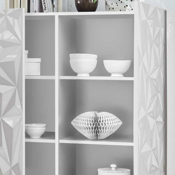 121x111x42 Schrank In Weiß Hochglänzend – Vovasoma 5
