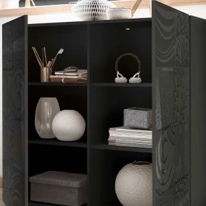 121x111x42 Türen-Kommode In Grau Glanz – Ipatal 12
