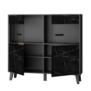 126x118x40 Schrank Mit Glaseinsatz In Marmor Optik – Jaennos 14