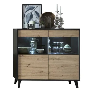 126x118x40 Wohnzimmerschrank Mit Glaseinsatz – Paniera 10