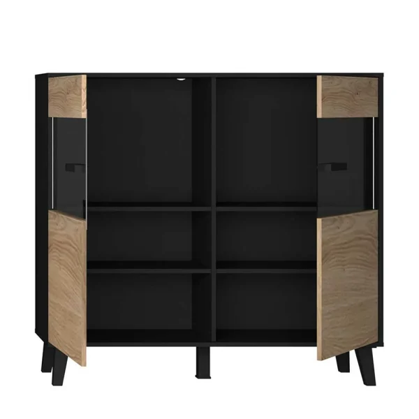 126x118x40 Wohnzimmerschrank Mit Glaseinsatz – Paniera 5
