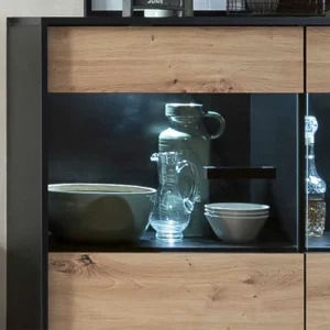 126x118x40 Wohnzimmerschrank Mit Glaseinsatz – Paniera 18