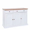 130 Cm Kiefer Sideboard In Weiß Braun – Vatina 20