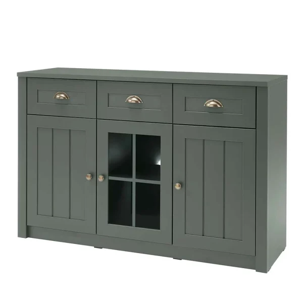 130cm Landhaus Sideboard In Dunkelgrün – Niestov 1