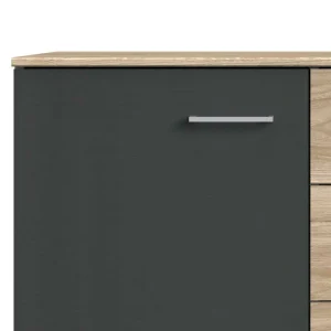 130x83x41 Kommode In Eiche & Dunkelgrau – Puvina 11