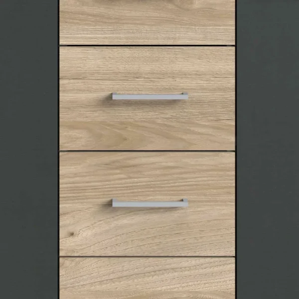 130x83x41 Kommode In Eiche & Dunkelgrau – Puvina 5