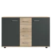 130x83x41 Kommode In Eiche & Dunkelgrau – Puvina 22
