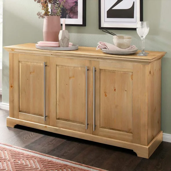 132x70x39 Moderne Holzkommode Mit Drei Türen – Noellisa 3