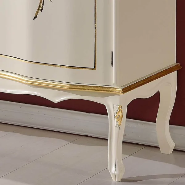 133x90x42 Barockstil Anrichte In Weiß & Gold – Iviada 3