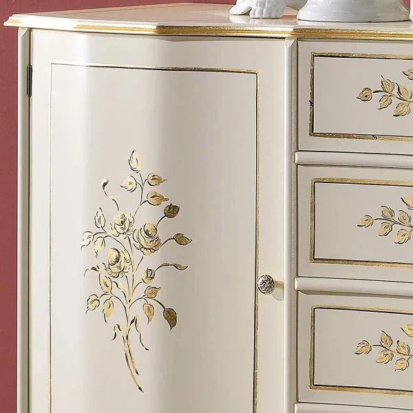 133x90x42 Barockstil Anrichte In Weiß & Gold – Iviada 5