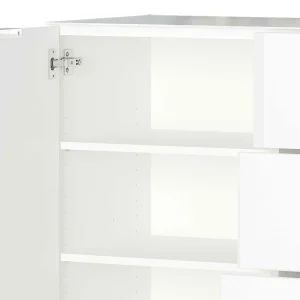 134x101x42 Cm Kommode In Weiß Mit Glas – Rufu 18
