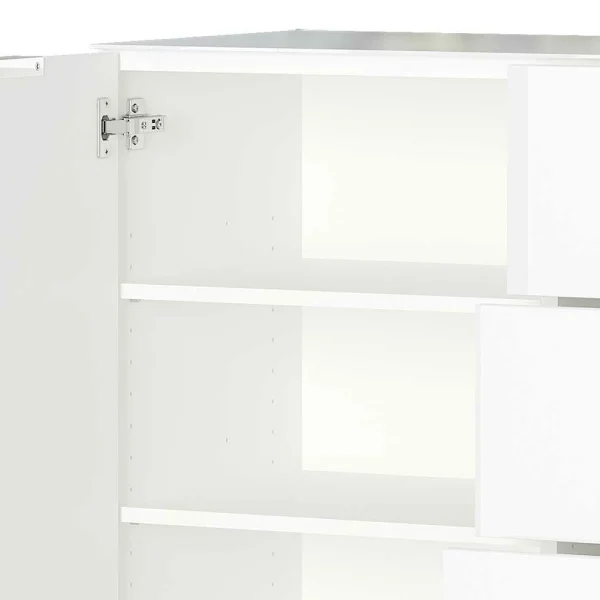 134x101x42 Cm Kommode In Weiß Mit Glas – Rufu 7