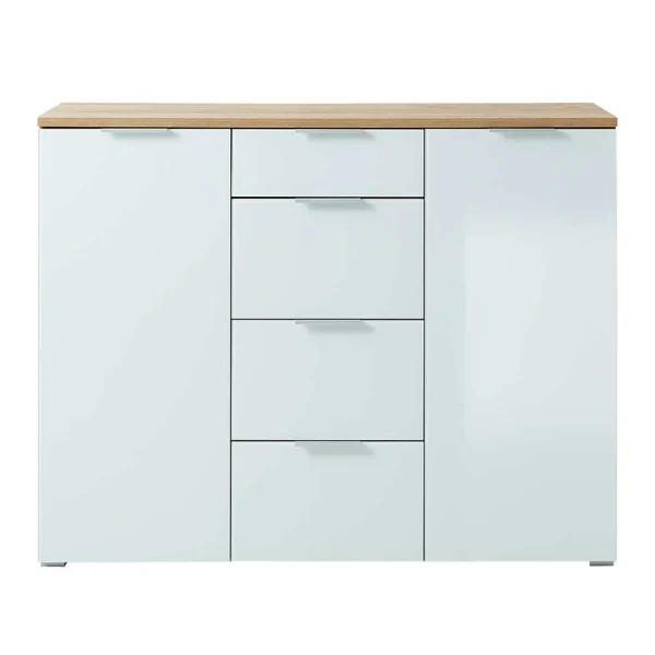 135x105x40 Kombikommode In Weiß & Eiche – Reestyl 4