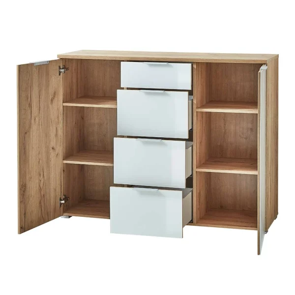 135x105x40 Kombikommode In Weiß & Eiche – Reestyl 5