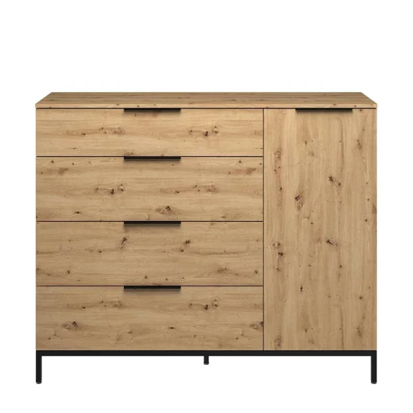 135x113x40 Hohe Kombi-Kommode In Asteiche Dekor – Vunsci 4