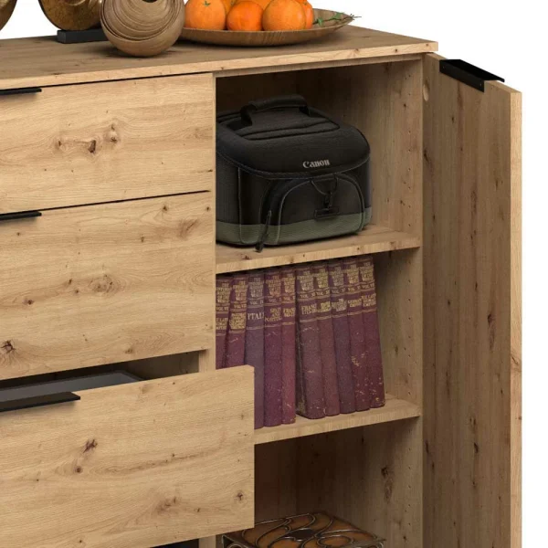 135x113x40 Hohe Kombi-Kommode In Asteiche Dekor – Vunsci 6