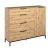 135x113x40 Hohe Kombi-Kommode In Asteiche Dekor – Vunsci 20
