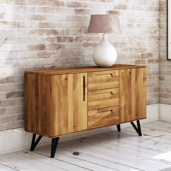136x81x45 Massivholzkommode Mit Stahlbeinen – Mandirov 4