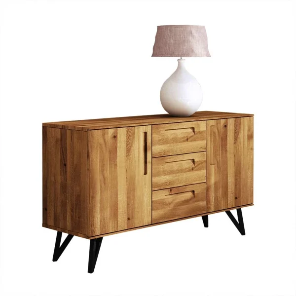 136x81x45 Massivholzkommode Mit Stahlbeinen – Mandirov 1
