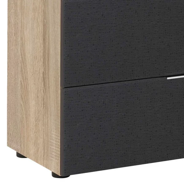 136x99x40 Große Kommode In Anthrazit Glas – Mangoa 5