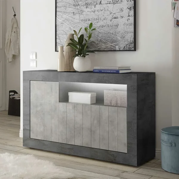 138x86x43 Design-Kommode In Grau Zweifarbig – Casmas 3