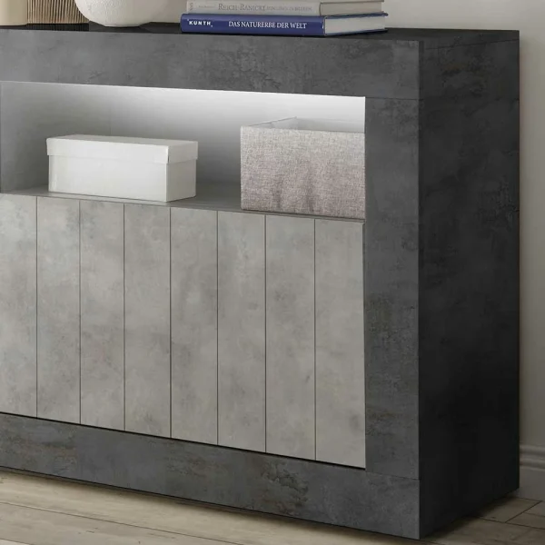 138x86x43 Design-Kommode In Grau Zweifarbig – Casmas 4