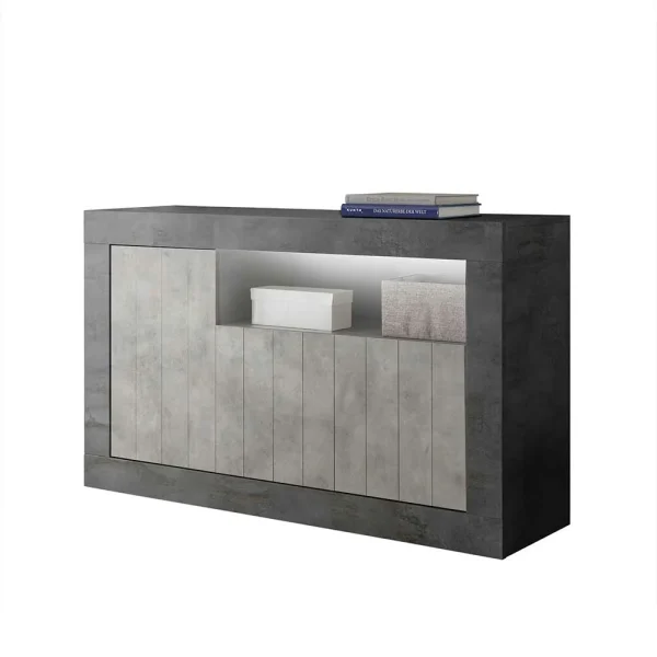 138x86x43 Design-Kommode In Grau Zweifarbig – Casmas 1