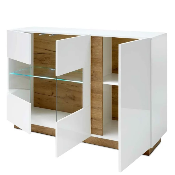 138x91x40 Kommode Mit Glas 3-türig – Myrda 5